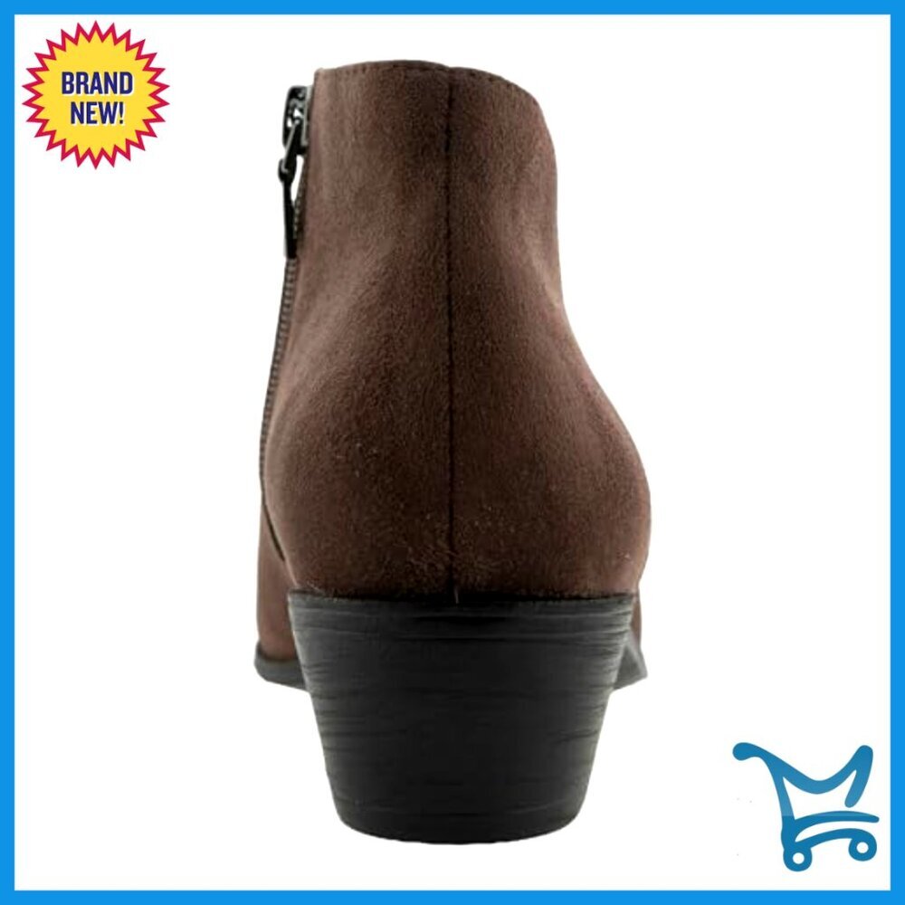 Low Heel Ankle Boots with Zipper, Flexible Sole, Removable Footbed - Picture 4 of 7